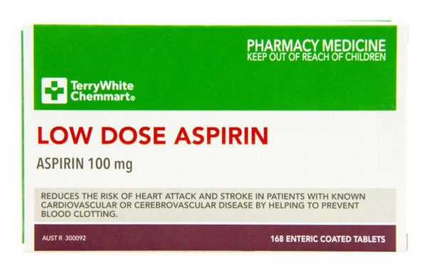 TerryWhite Chemmart Low Dose Aspirin 100mg Enteric Coated Tablets (Pack of 168)