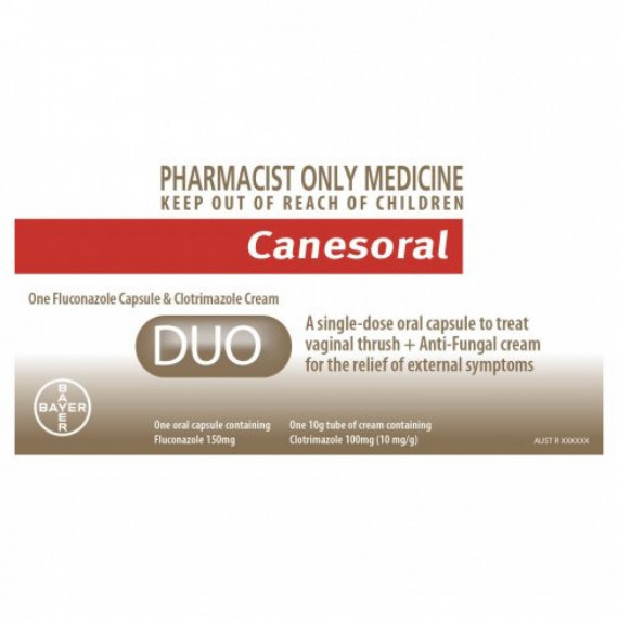 Canesoral Duo Thrush Treatment Fluconazole Capsule & Clotrimazole Cream (1 pack)