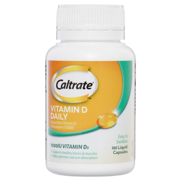 Caltrate Daily Vitamin D 1000IU Liquid Capsules (Bottle of 180)