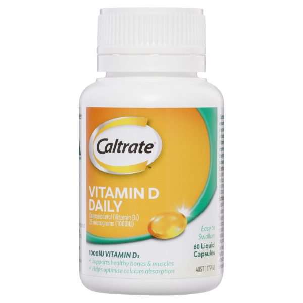 Caltrate Daily Vitamin D 1000IU Liquid Capsules (Bottle of 60)