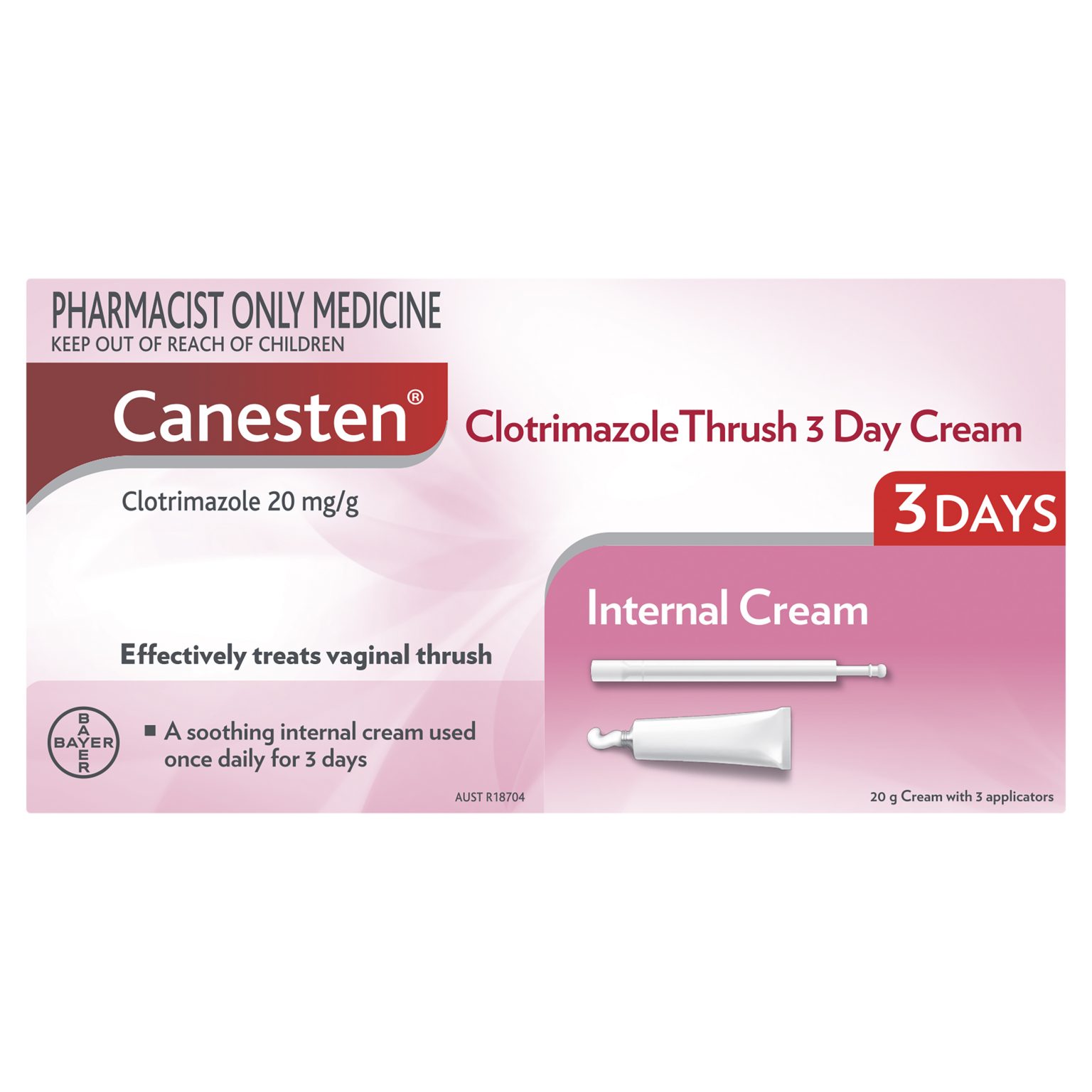 Buy Canesten 3 Day Internal Soothing Thrush Cream 2 20g Online