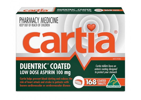 Cartia Low Dose Aspirin 100mg Enteric Coated Tablets (Pack of 168)