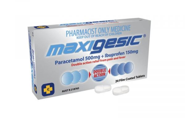 Maxigesic Paracetamol 500mg + Ibuprofen 150mg Pain Relief Tablets (Pack of 24)