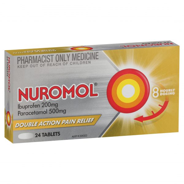 Nuromol Ibuprofen 200mg & Paracetamol 500mg Pain Relief Tablets (Pack of 24)