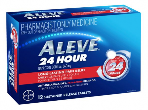 Aleve 24 Hour Sustained Release Anti-Inflammatory & Pain Relief Tablets (Pack of 12)