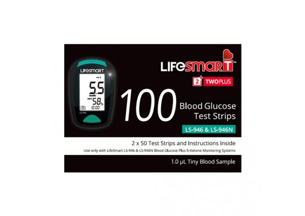 LifeSmart 2-Plus Blood GlucoseTesting Strips (Pack contains 2 x 50 Vials of Testing Strips)