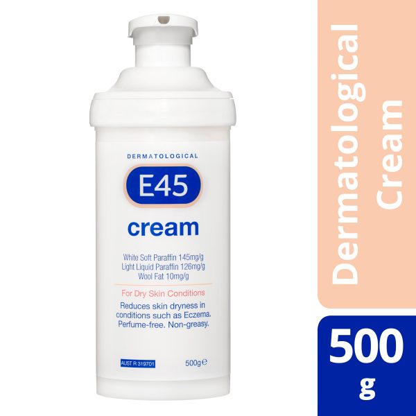 E45 Moisturising Cream for Dry Skin and Eczema 500g Pump Pack