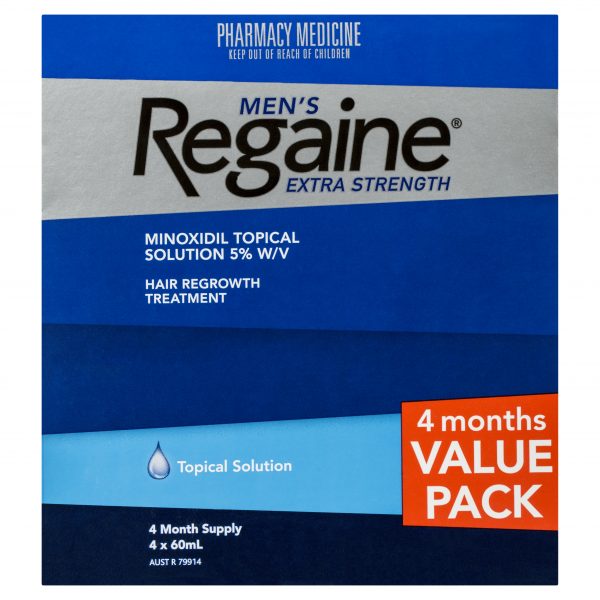 Regaine Hair Loss Treatment Mens Extra Strength Lotion 4 Months Supply (4x60ml Bottles)