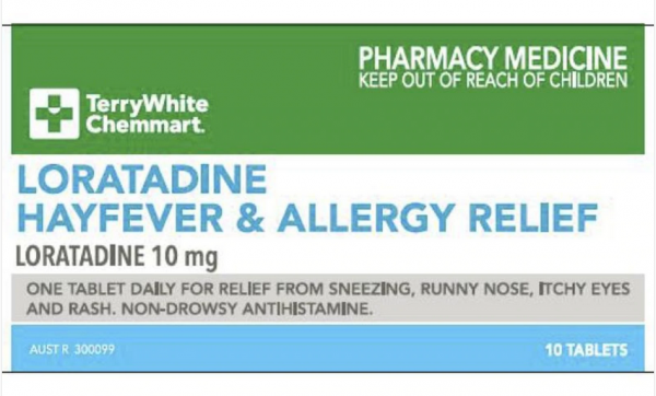 TerryWhite Chemmart Loratadine 10mg Hayferver & Allergy Relief Tablets (Pack of 10)
