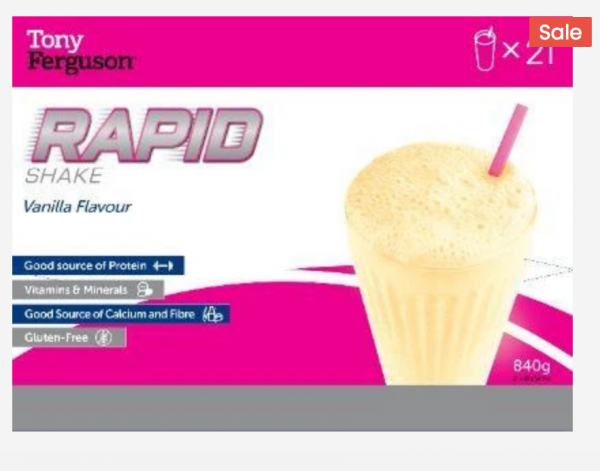 Tony Ferguson Rapid Shake Vanilla (Pack of 21 Sachets)