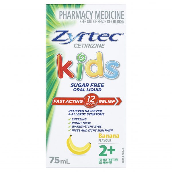 Zyrtec Hayfever & Allergy Oral Liquid for Kids Banana Flavour 75ml