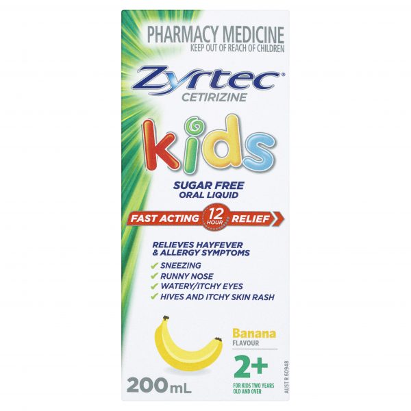 Zyrtec Hayfever & Allergy Oral Liquid for Kids Banana Flavour 200ml