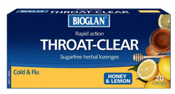 Bioglan Throat Clear Honey & Lemon Lozenges (Pack of 20)