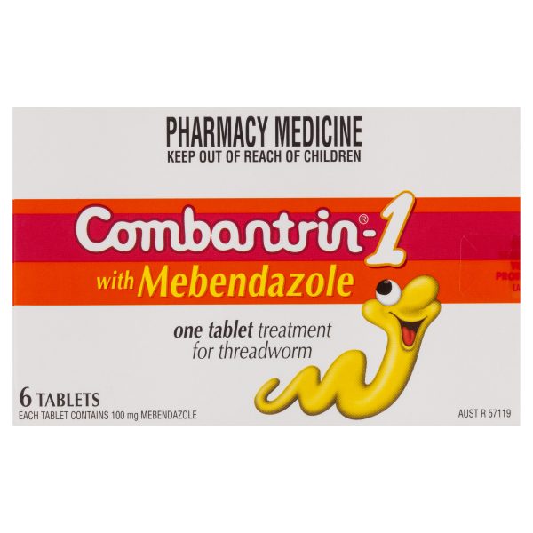 Combantrin 1 Worming Tablets with Mebendazole Tablets (Pack of 6)