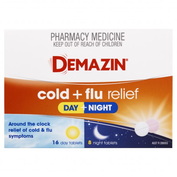 Demazin PE Multi Action Cold & Flu Day & Night Tablets (Pack of 24)