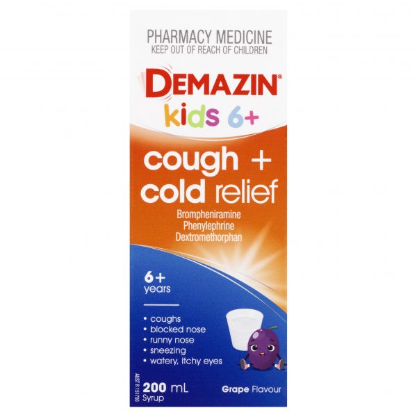 Demazin Cough & Cold Relief 6+ Years Grape Flavour 200ml