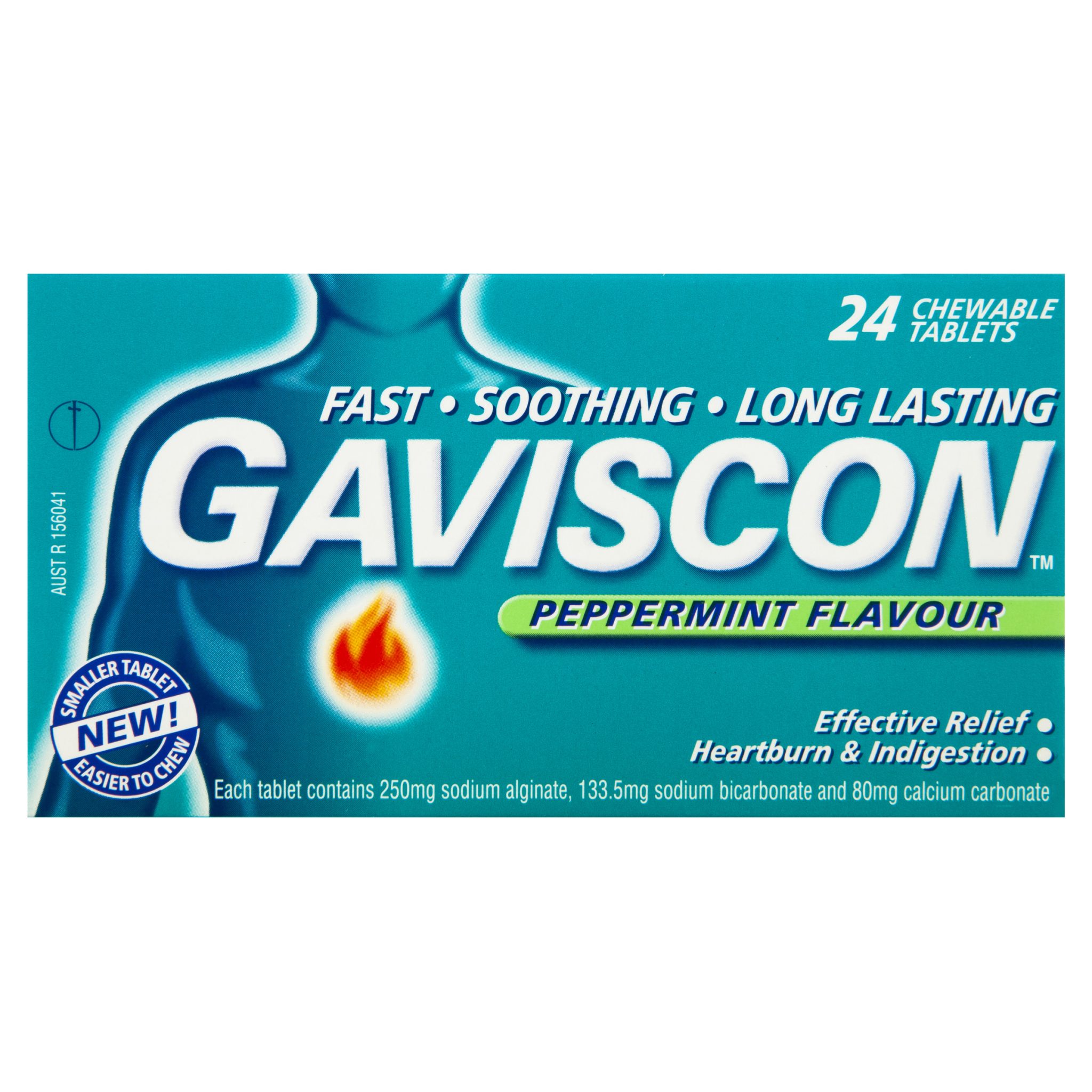 Buy Gaviscon Chewable Tablets Peppermint Flavour (Pack of 24) Online