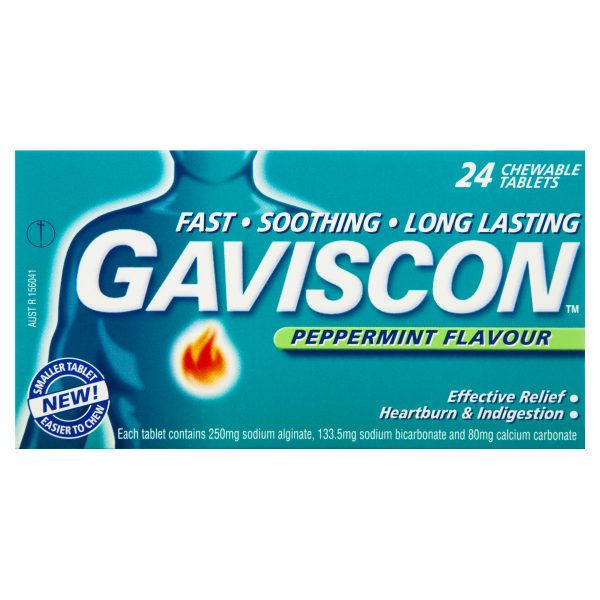 Gaviscon Chewable Tablets Peppermint Flavour (Pack of 24)