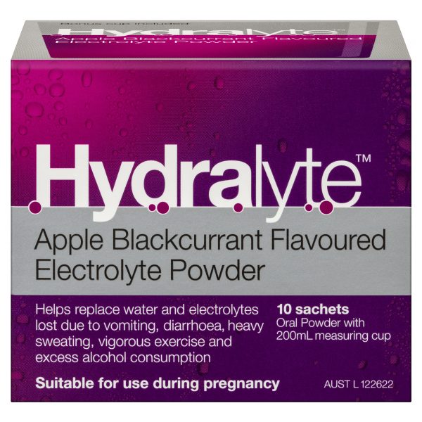 Hydralyte Electrolyte Replacement Powder Apple/Blackcurrant Flavoured 5g - 10 sachets