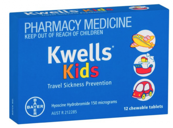 Kwells Kids Travel Sickness Prevention Chewable Tablets (Pack of 12)