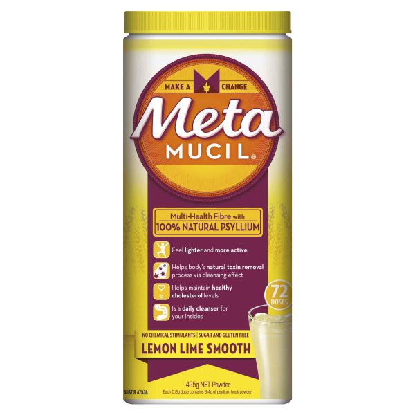 Metamucil Powder Smooth Lemon Lime 425g  (72 Doses)