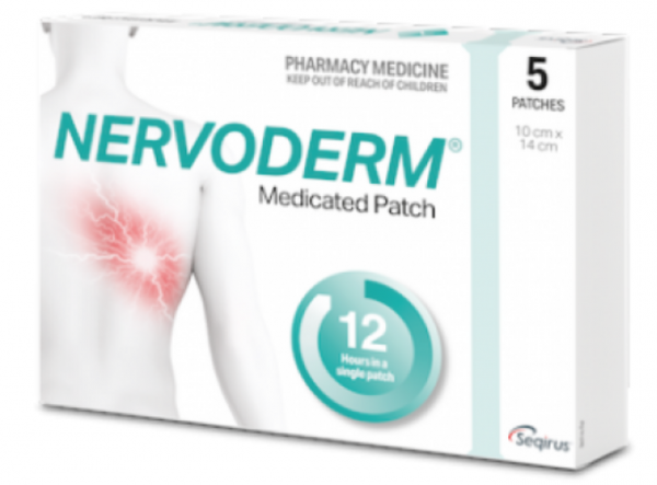 Nervoderm 5%w/w Lidocaine Medicated Patches (Pack of 5)