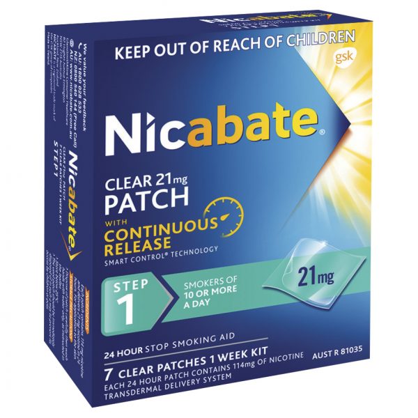 Nicabate Clear Patch 21mg Step 1 - 7 patches