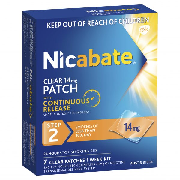 Nicabate Clear Patch 14mg Step 2 - 7 patches