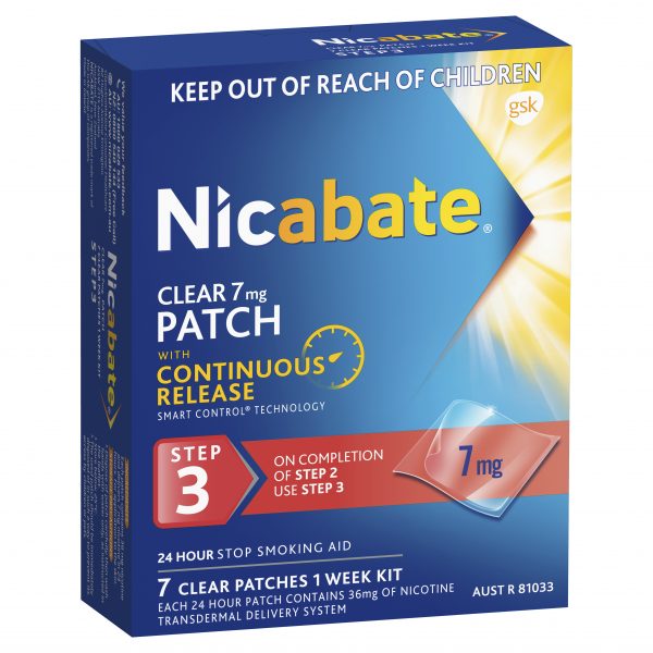 Nicabate Clear Patch 7mg Step 3 - 7 patches