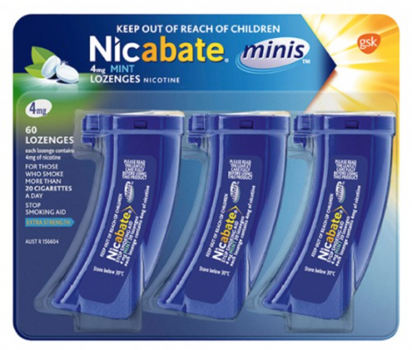 Nicabate Mini 4mg Mint Flavour Lozenges (Pack of 60)