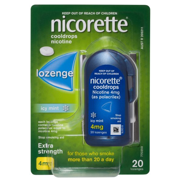 Nicorette Cooldrops 4mg Extra Strength 20 lozenges