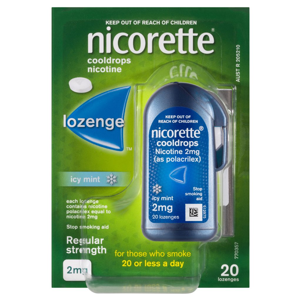 Buy Nicorette Cooldrops 2mg Regular Strength 20 lozenges Online eMedical
