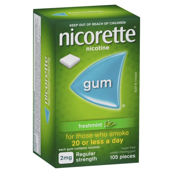 Nicorette Gum Freshmint Sugar Free 2mg Regular Strength 105 pieces