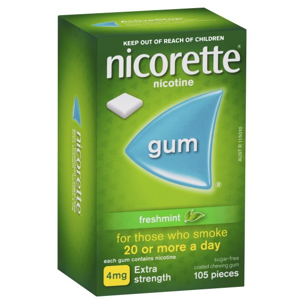 Nicorette Gum Freshmint Sugar Free 4mg Extra Strength 105 pieces