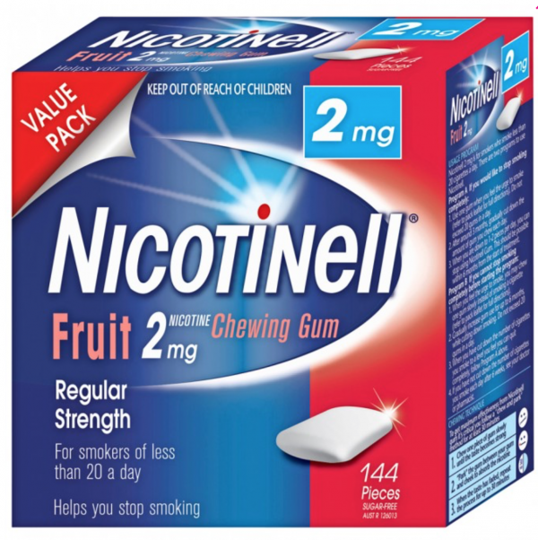 Nicotinell Fruit Nicotine Chewing Gum 2mg Regular Strength 144 pieces