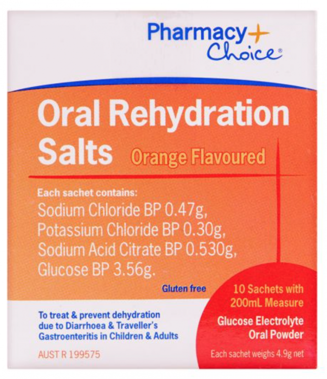 Buy Pharmacy Choice Oral Rehydration 4.9g 10 sachets Online eMedical
