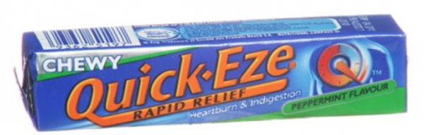 Quick Eze Heartburn & Indigestion Relief Peppermint Flavour Chewy Tablets (Pack of 8)