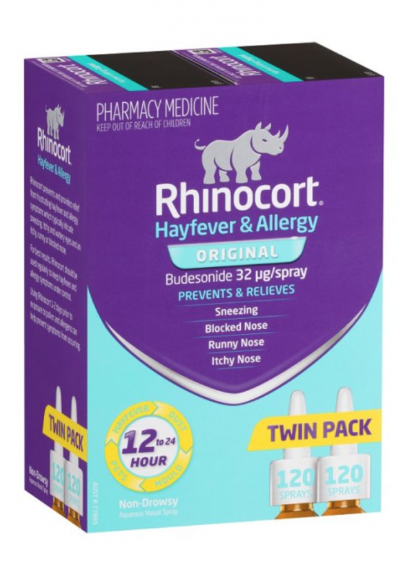 Rhinocort Allergy & Hayfever Nasal Spray Original 32mcg - 240 Doses (2x120 dose packs)
