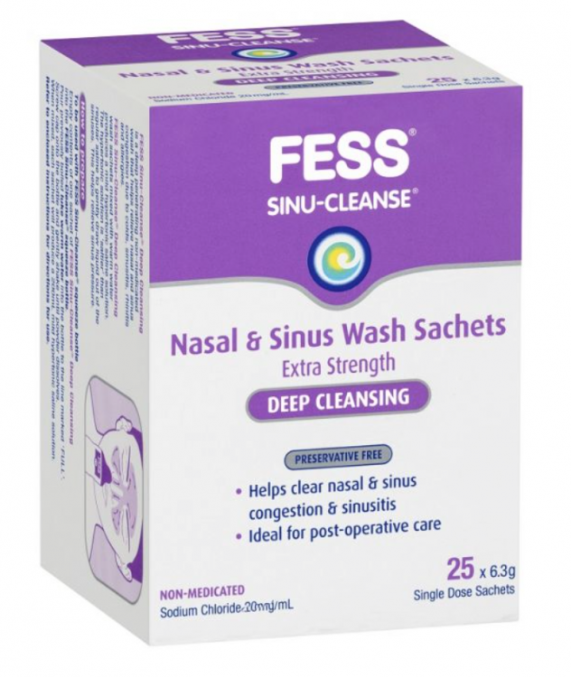 Buy Fess Sinu-Cleanse Nasal & Sinus Wash Sachets 6.8g - 25 sachets ...