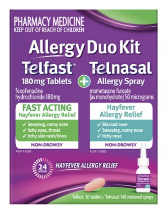 Buy Telfast Tablets & Telnasal Nasal Spray Hayfever & Allergy Kit