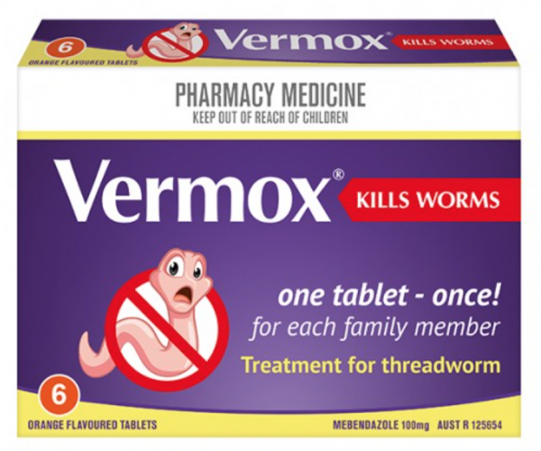 Vermox Worming Tablets 100mg X 6