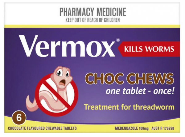 Vermox Worming Chocolate Chews (Pack of 6)
